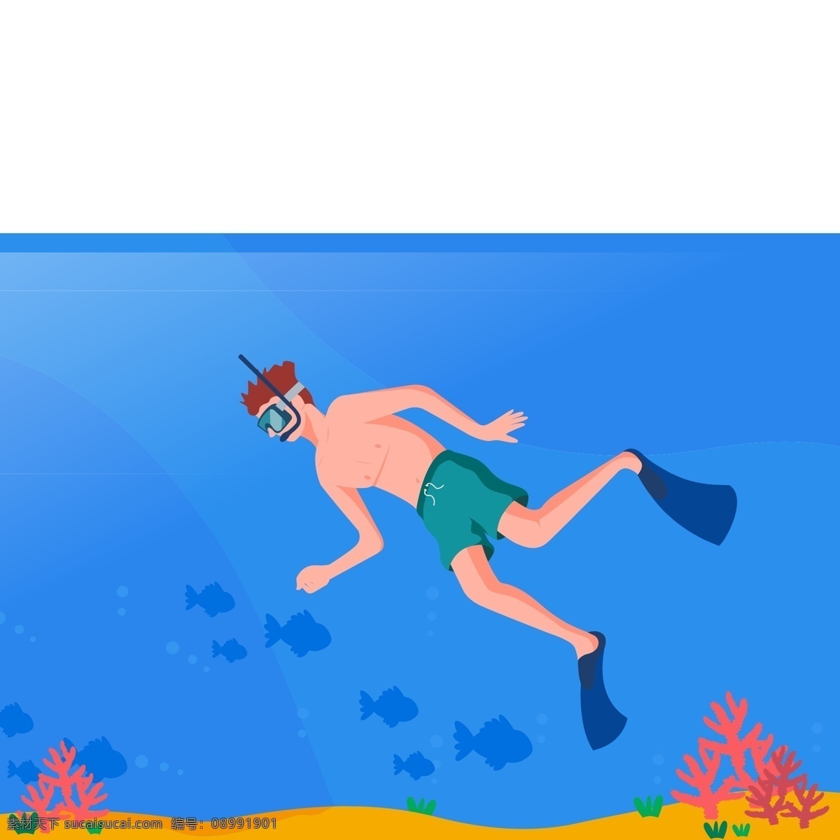 水下 潜水 看 珊瑚 蓝 海底 旅行 海水 一个 男人 休息 蓝色