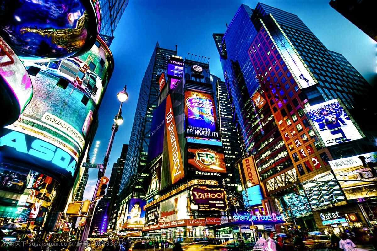 美国 纽约 旅游风景 旅游 风景 大街 高楼建筑 办公楼 塔楼 时代广场 霓虹灯 璀璨 美丽夜景 建筑景观 自然景观