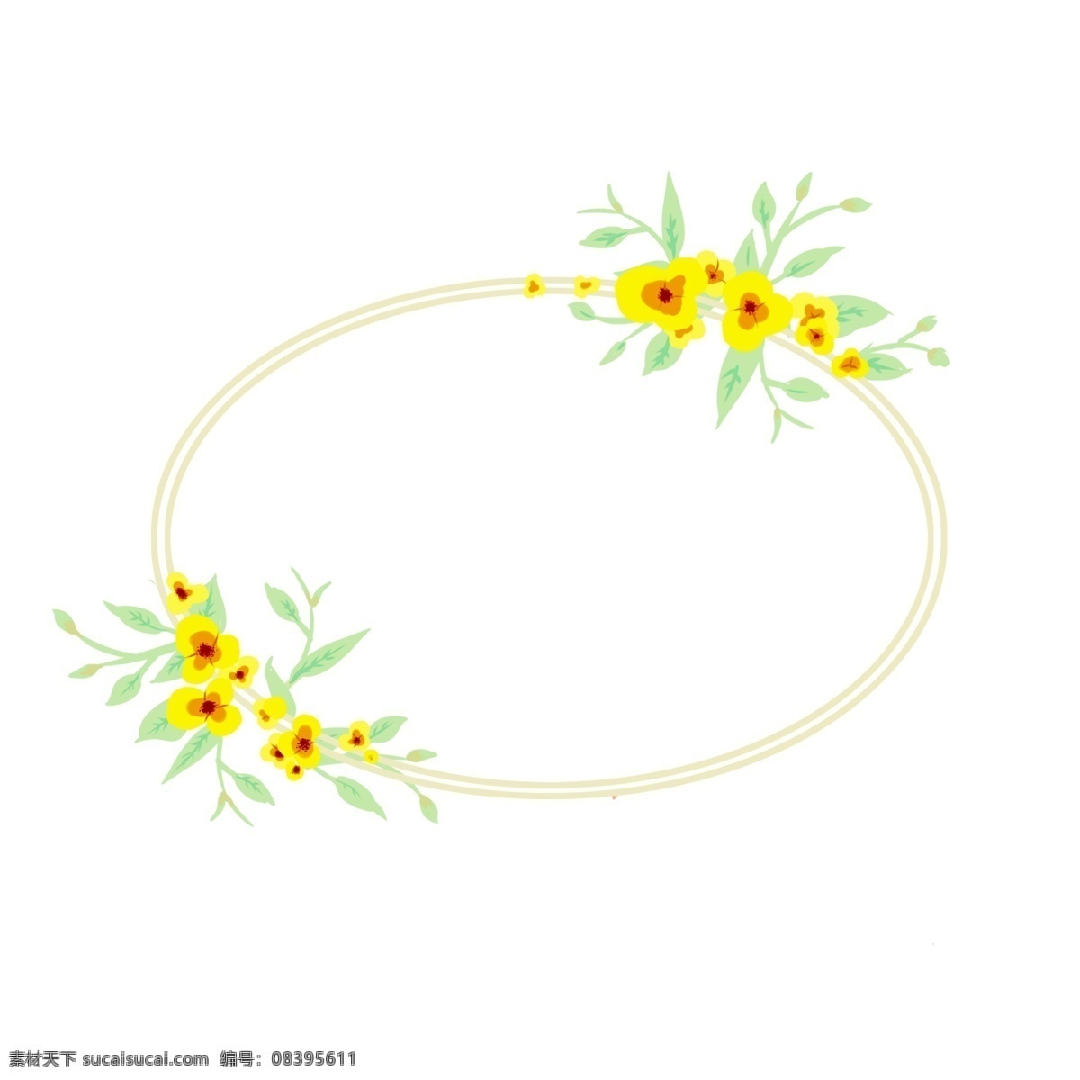 黄色 花朵 边框 插画 黄色的花朵 绽放的花朵 漂亮的花朵 卡通边框 漂亮的边框 美丽的边框 边框插画 小物边框