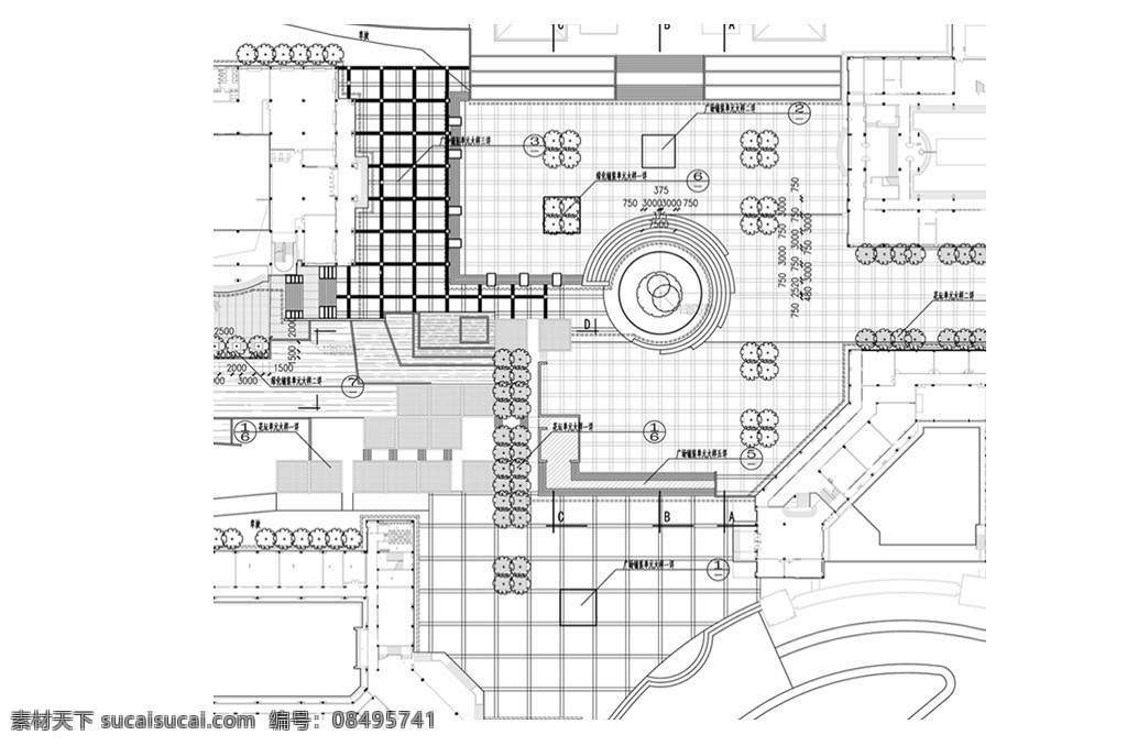 cad 景观 规划 方案 平面图 园林平面图 cad平面图 施工 cad图纸 cad景观 园林图