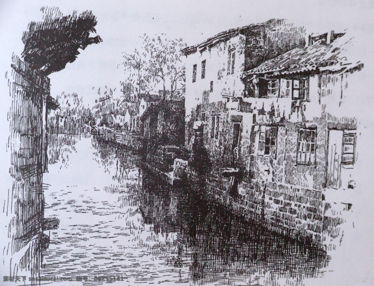 传统 房子 风景画 钢笔画 钢笔画图片 黑白画 绘画书法 民居 设计素材 模板下载 钢笔风景画 钢笔素描 线条 线稿 线描 水 速写 文化艺术 家居装饰素材 山水风景画
