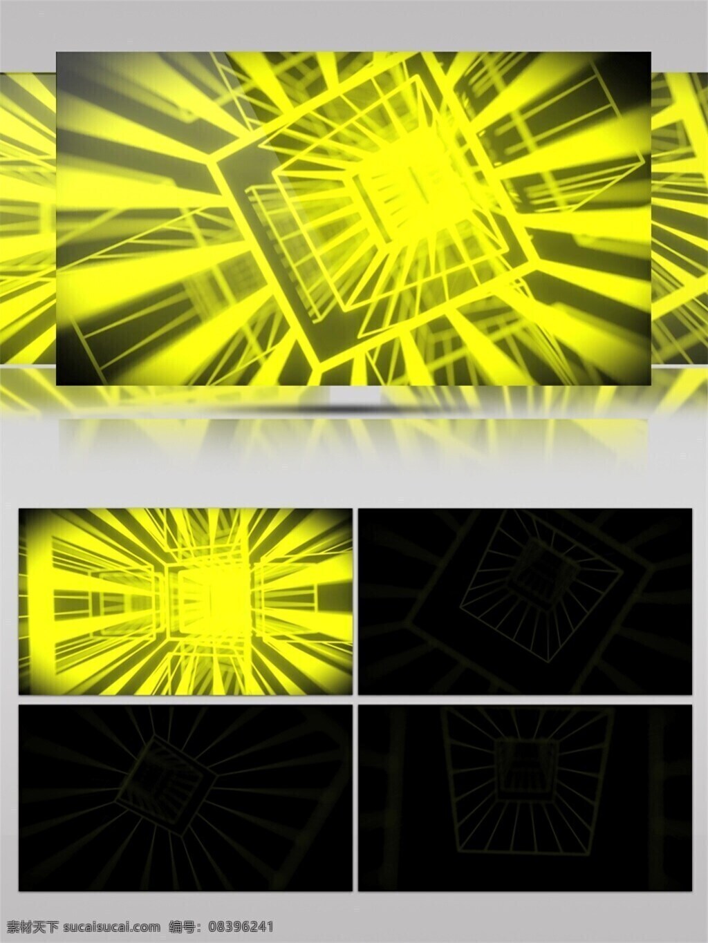 黄色 光束 方块 视频 光芒穿梭 前进隧道 星际