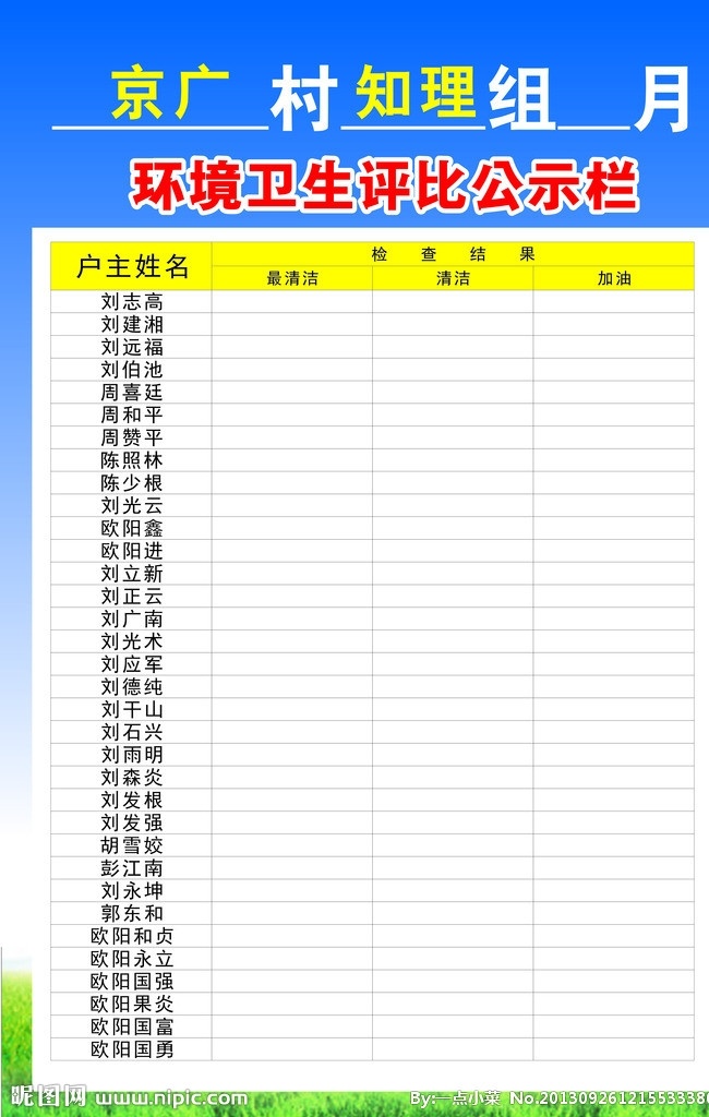 环境卫生 评比 公布栏 栏 矢量 宣传栏 环卫制度 村级环境卫生 展板模板 其他设计