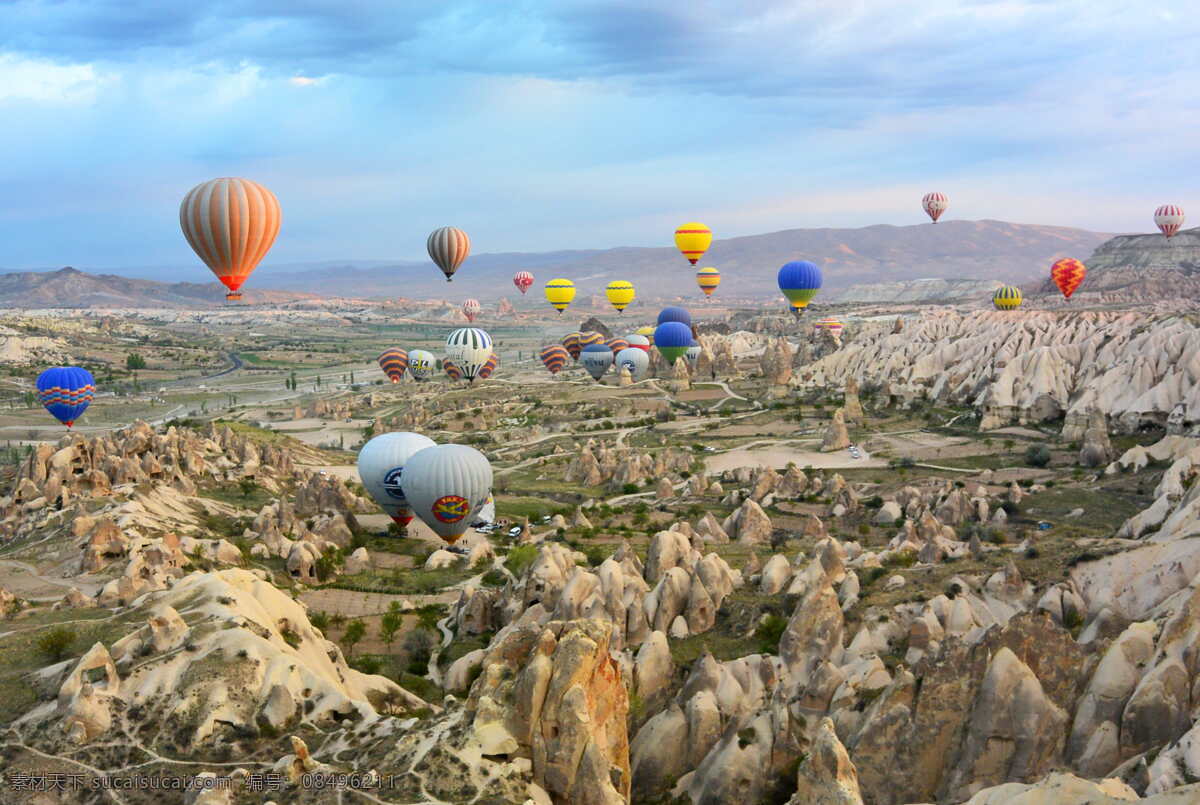 空中热气球 交通工具 飞行器 观光热气球 观光气球 现代科技