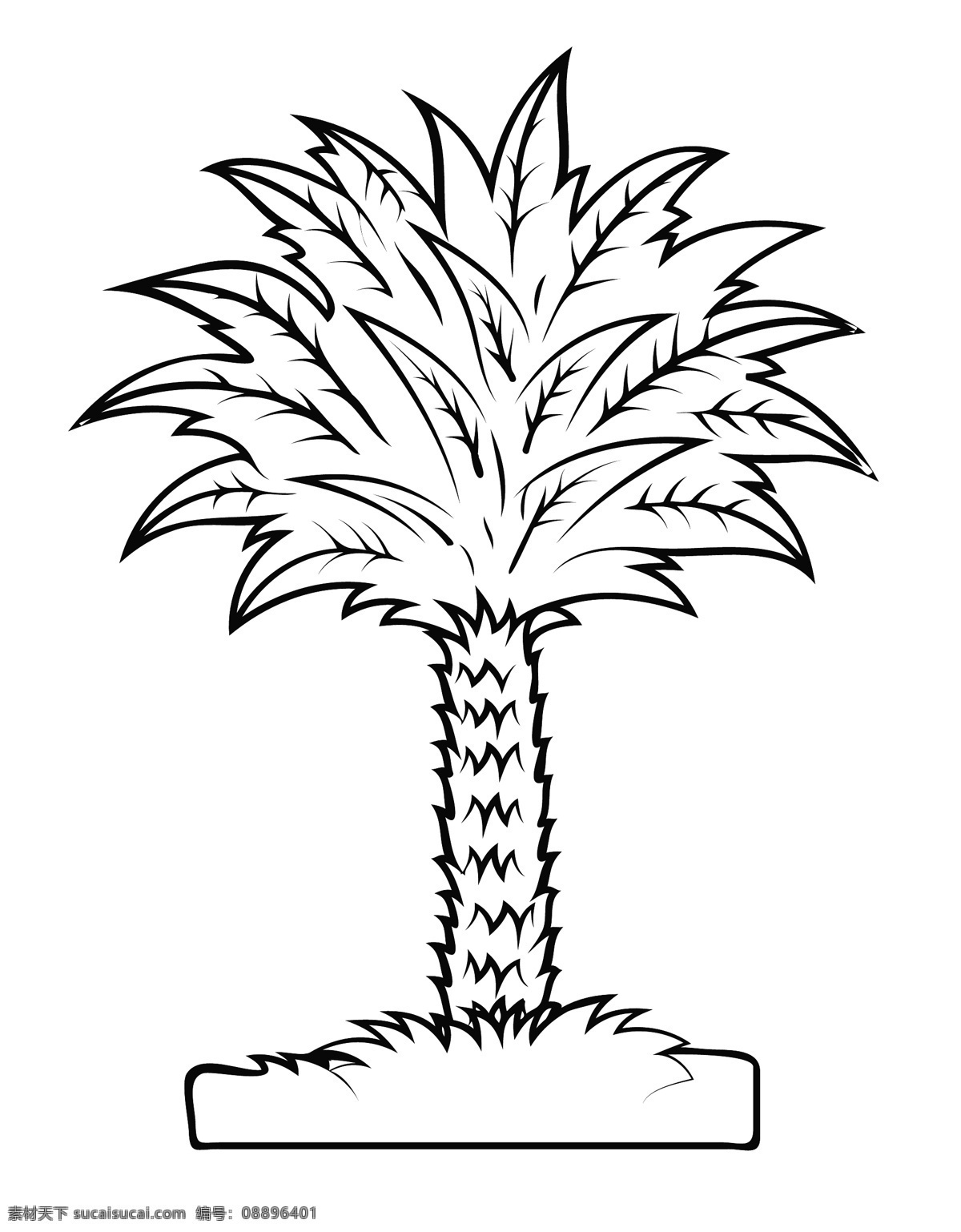 向量 棕榈树 图 白色