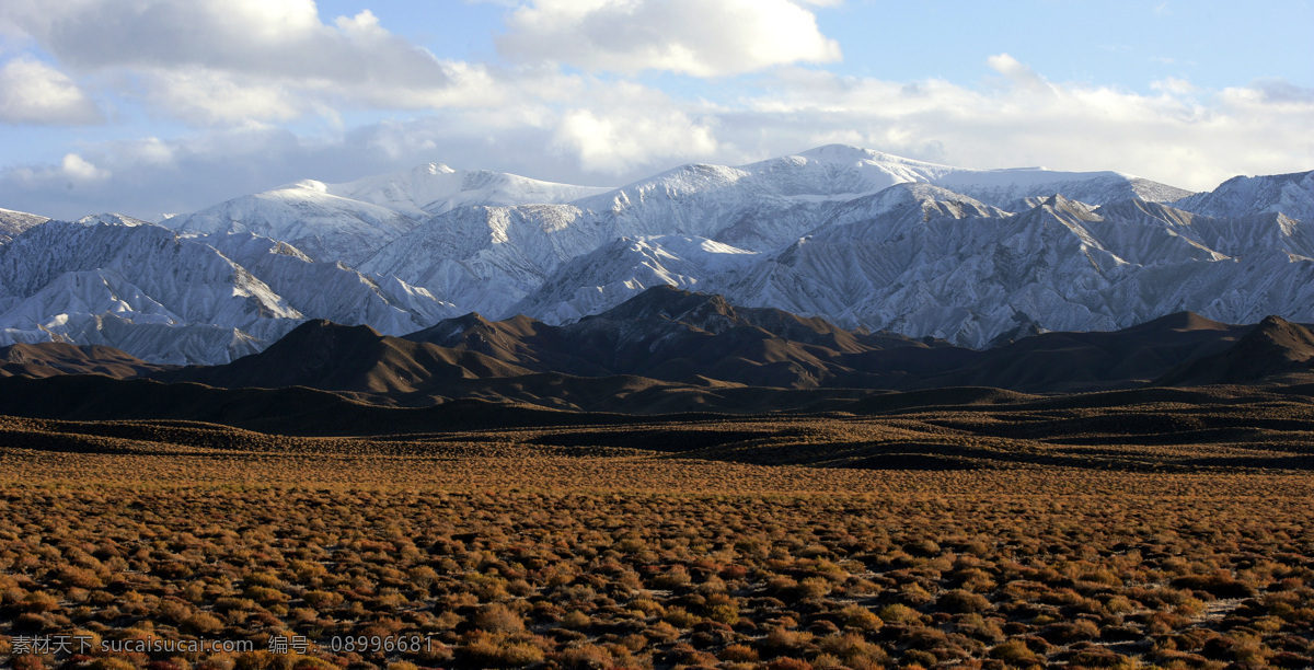 昆仑雪山景观 青海 戈壁 雪山 格尔木 旅游 山水风景 自然景观