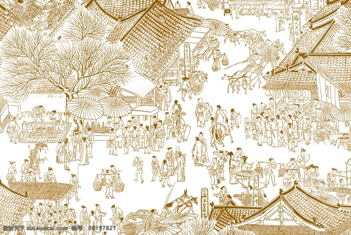 清明上河图 小人 古代小人 清明图 清明画 海报单页 人物图库