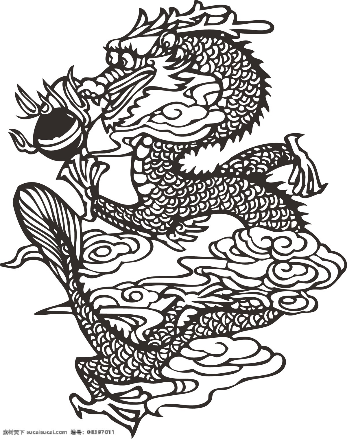 手绘 端午节 中国 龙 戏 球 中国龙 手绘中国龙 龙戏球 中国风格 可爱的中国龙 俏皮的中国龙