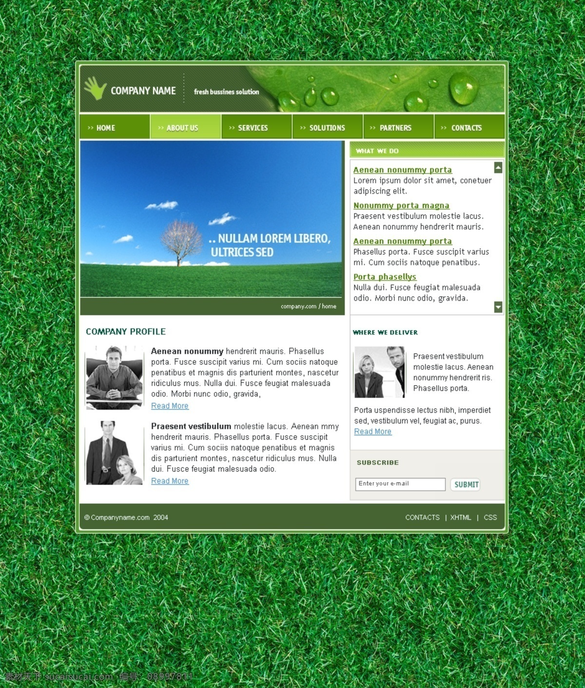 网页模板 健康 绿草地 绿色 欧美模板 清新 生物科技 源文件 自然 国外 整 站 网页素材