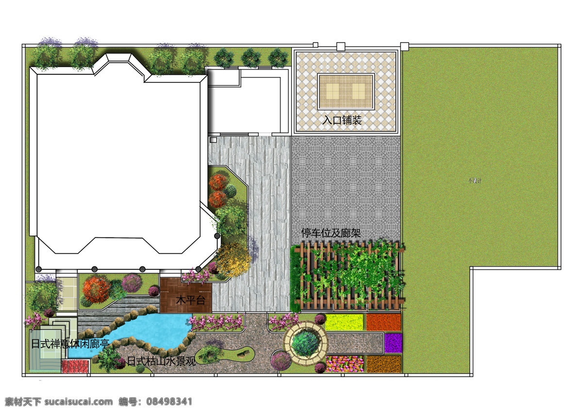 别墅庭院设计 别墅 庭院 景观 平面图 环境设计 园林设计