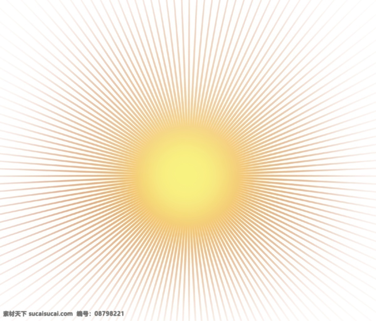 太阳光束素材 太阳光 黄色 矢量 效果元素
