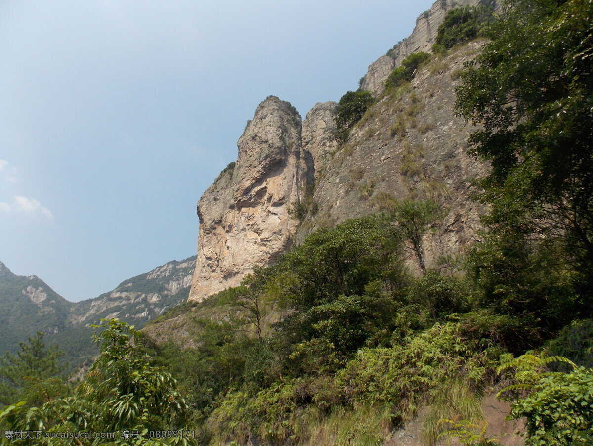 山峰 树叶 岩石 峭壁 乔木 雁荡山 山水风景 自然景观