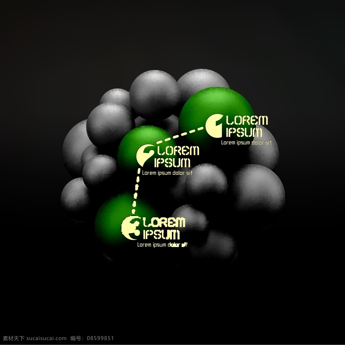 黑绿色 球形 图案 黑色 绿色 立体背景 立体图案 背景图案 3d背景 生活百科 矢量素材