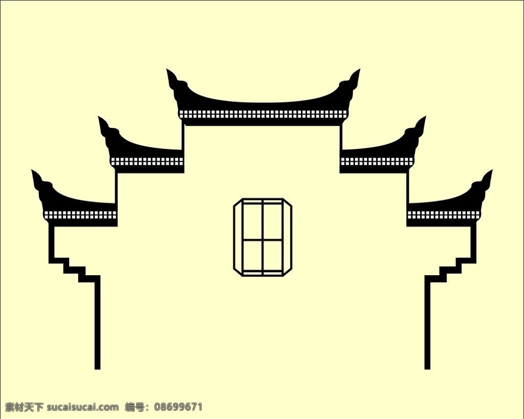 古建筑 名俗 古屋 建筑 窗子 矢量图 其他设计 矢量