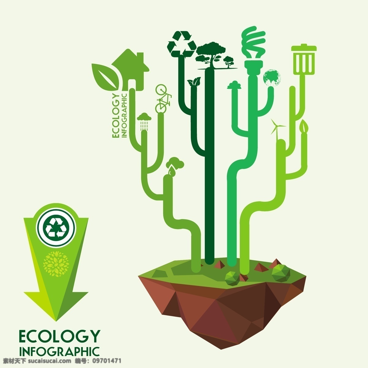 生态信息图表 环保 创意设计 目录 eco 绿色 循环 能源 节能 低碳 生态 回收 环保标志 ppt素材 底纹背景 商务金融 商业插画 白色