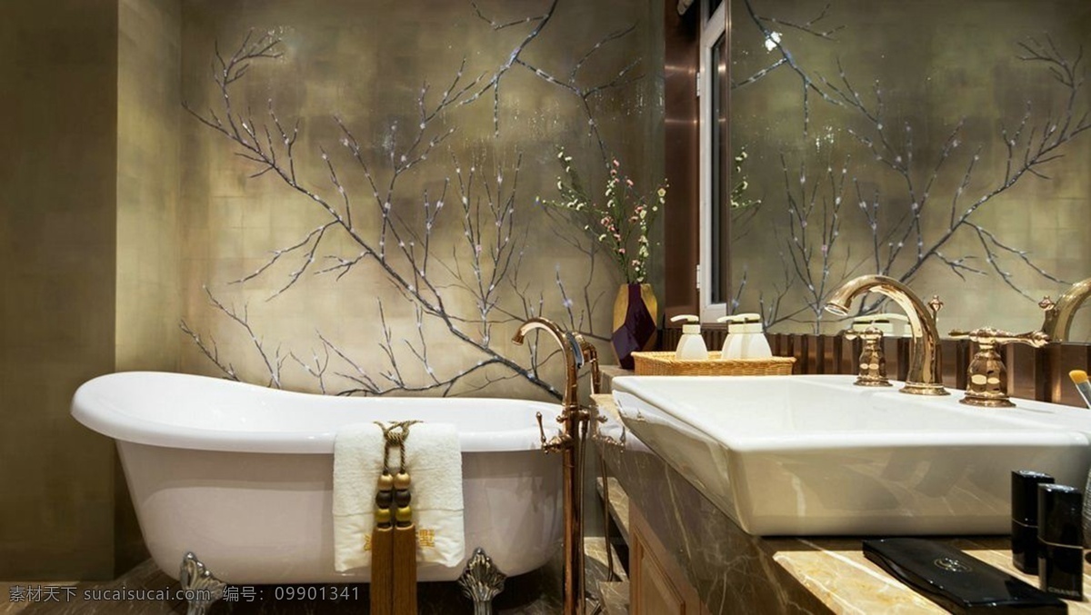 浴室 意境 室内设计 家装 效果图 浴缸 意境墙面 白色 水龙头 舒适 享受 家装效果图 装潢设计 环境家居 3d效果