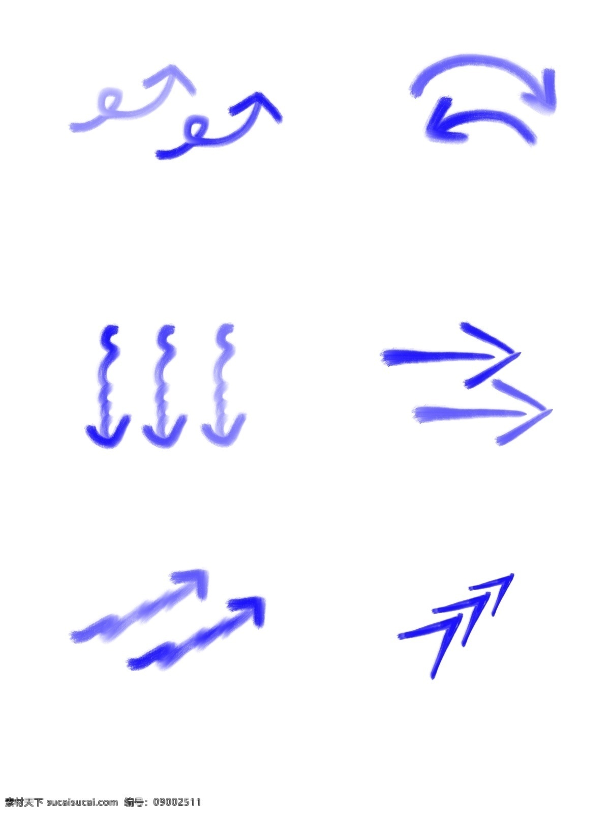 多种 蓝色 箭头 标志 图案 蓝色箭头 弯曲箭头 向右箭头 曲折箭头