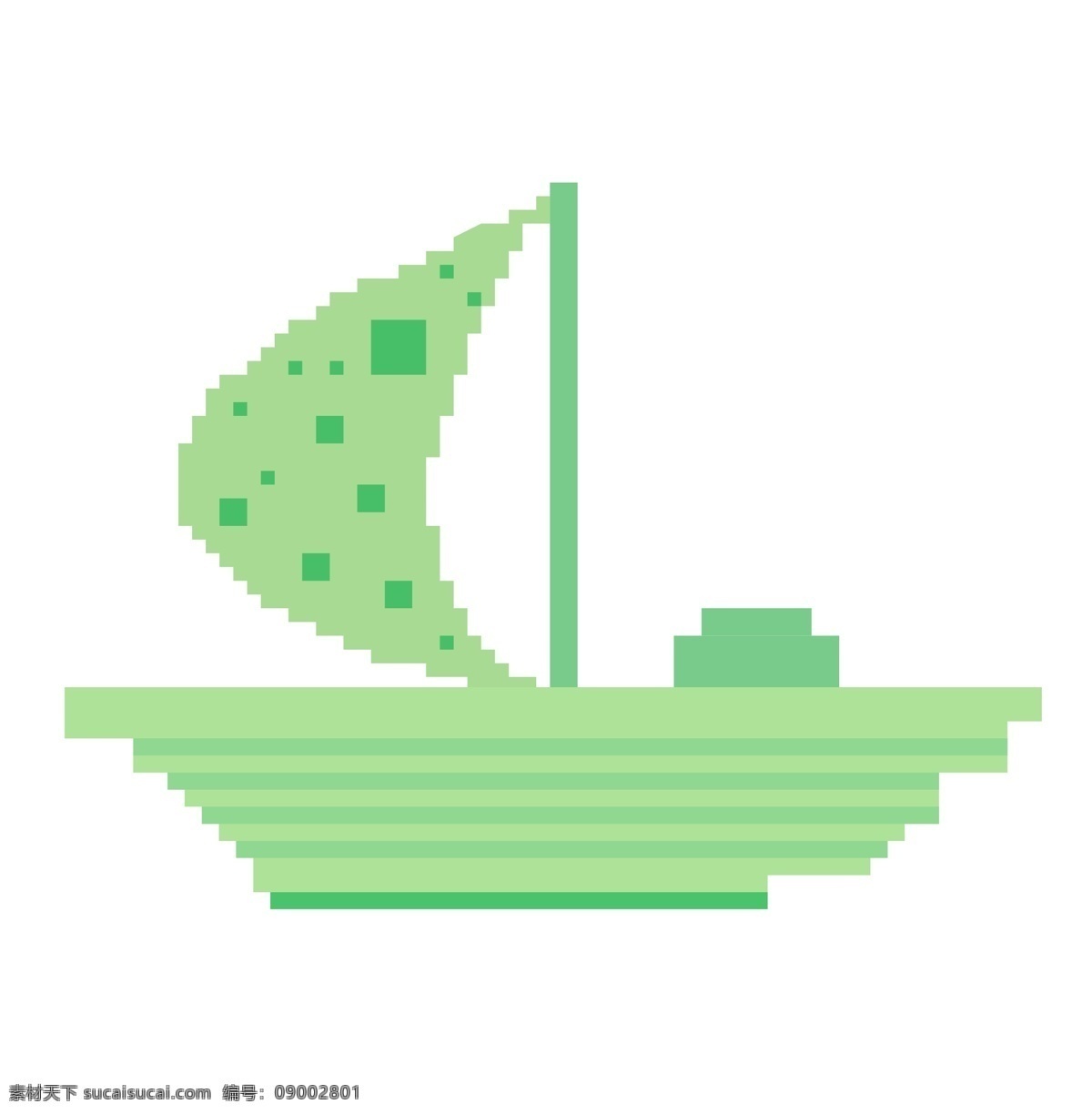像素 绿色 小船 插画 绿色的小船 卡通插画 像素插画 像素小物 像素物品 模糊像素 像素的小船