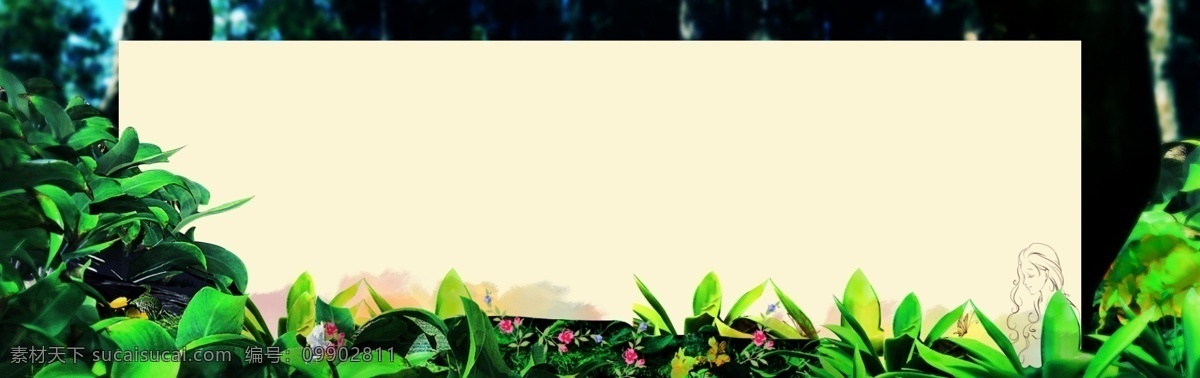 树叶 banner 背景 网页 清新 活力 绿色