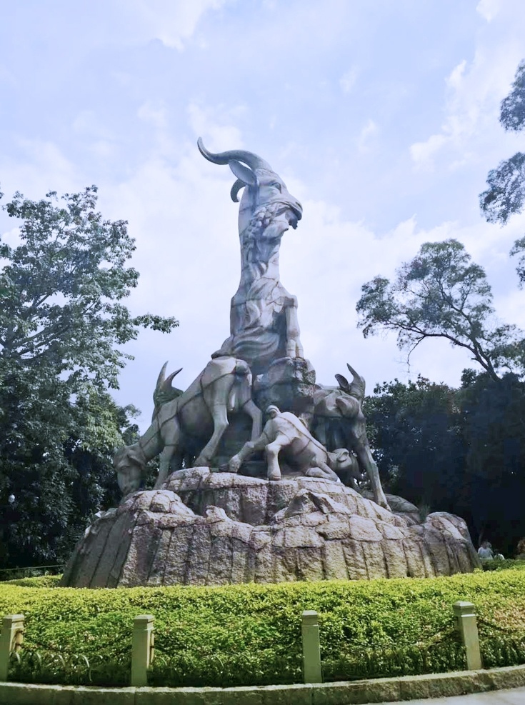广州 五羊 公园 标志性 雕塑 广告 风景 照片 自然景观 自然风景