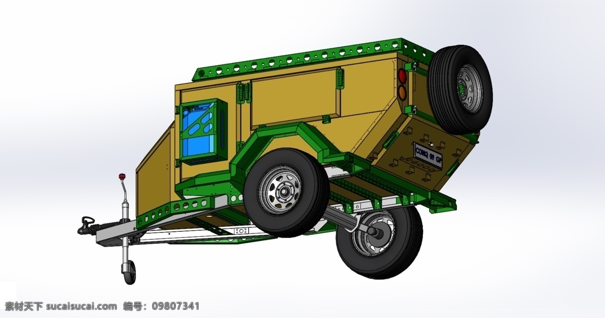 征服者 勇气 越野车 xt140 尤根 拖车 3d模型素材 其他3d模型