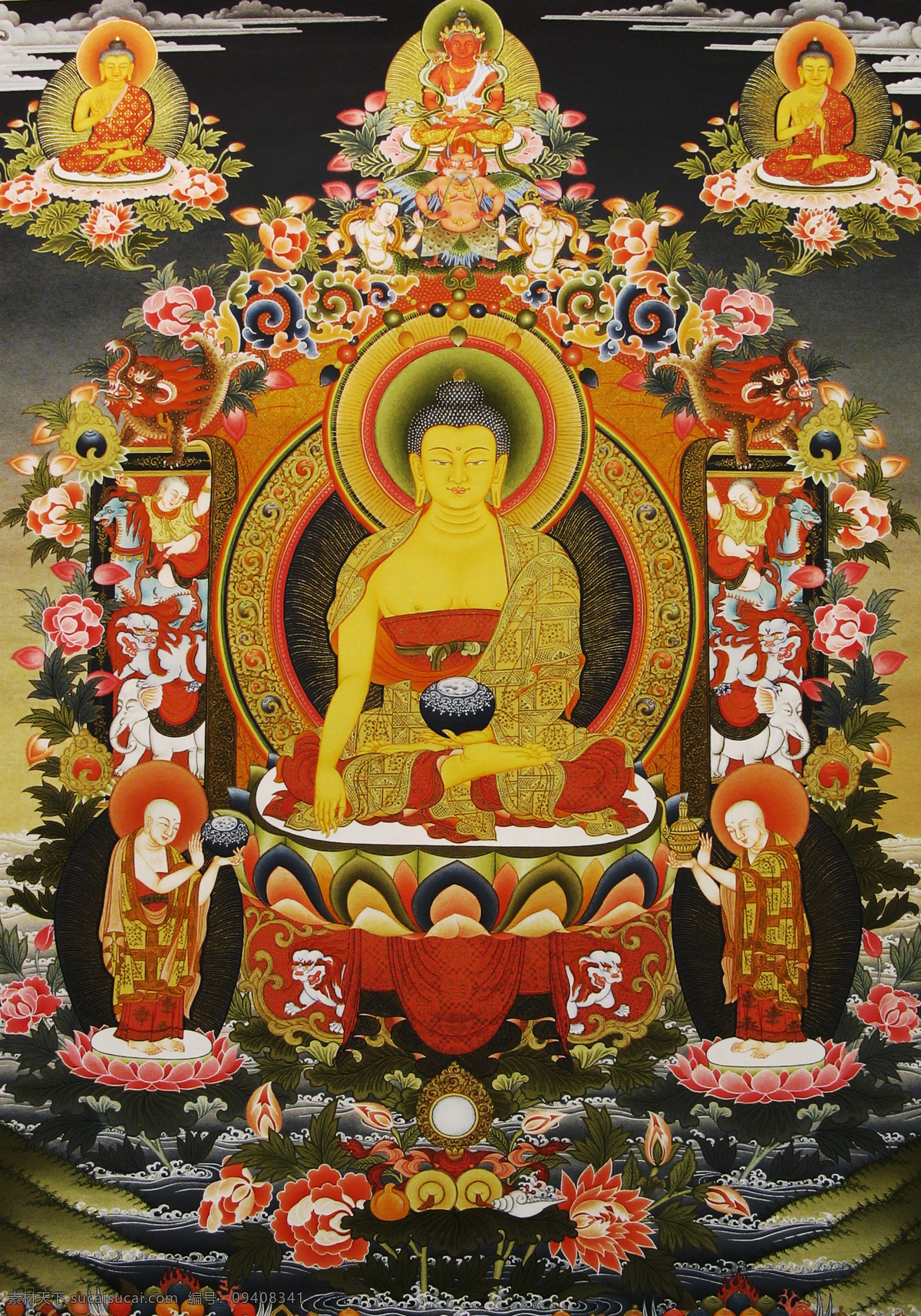 释迦摩尼佛 唐卡艺术 佛祖 佛陀 佛像 唐卡 宗教信仰 文化艺术