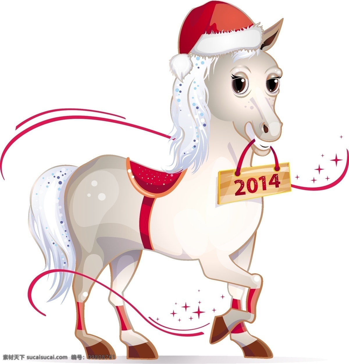 2014 马年 圣诞 白马 可爱 节日素材 2015羊年