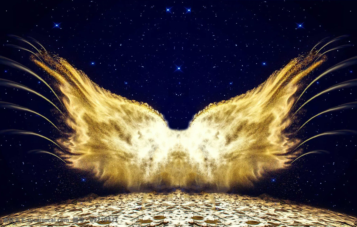 金色 沙粒 大图 唯美 金色翅膀 背景 唯美翅膀