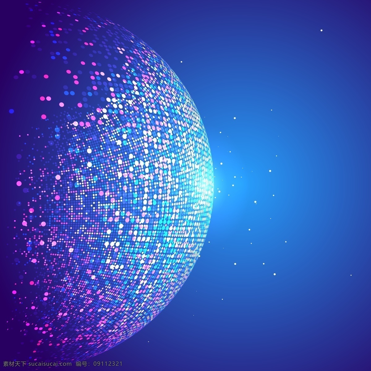 抽象粒子背景 闪烁粒子 抽象地球 碎片 蓝色 科技 高端 蓝色背景 矢量素材