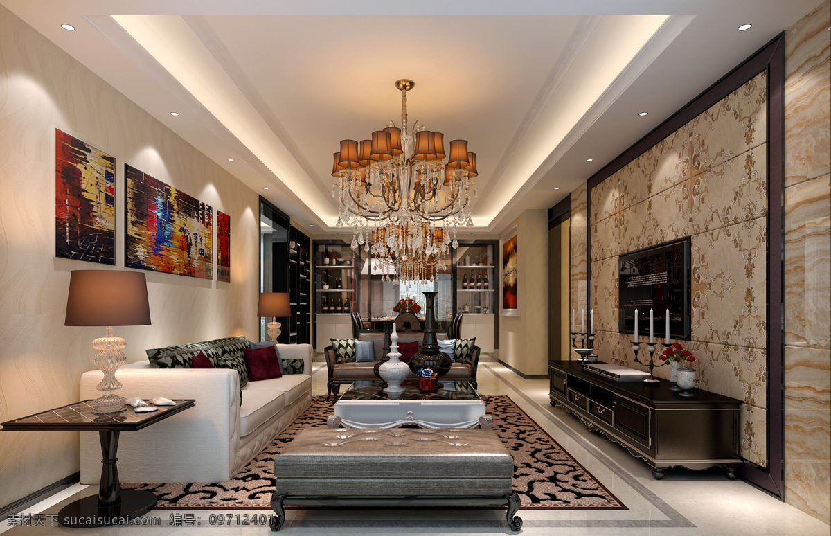 现代 简 欧 风格 客厅 装修 效果图 简欧风格 玄关 象牙白沙发 室内设计 高清大图