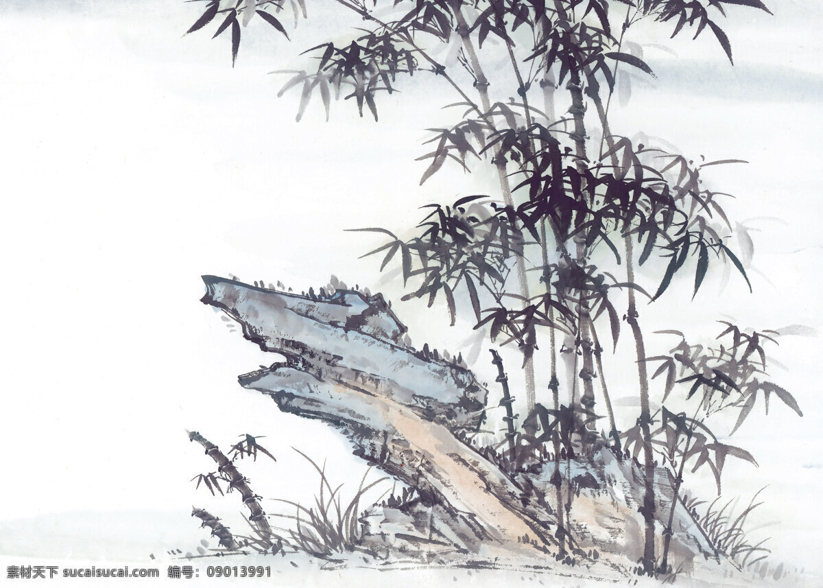 国画 竹 设计图库 自然风光 自然景观 设计素材 模板下载 国画竹 矢量图 日常生活