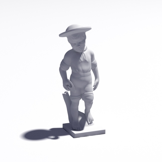 小 男孩 雕塑 模型 石膏像 小男孩 3d模型素材 游戏cg模型