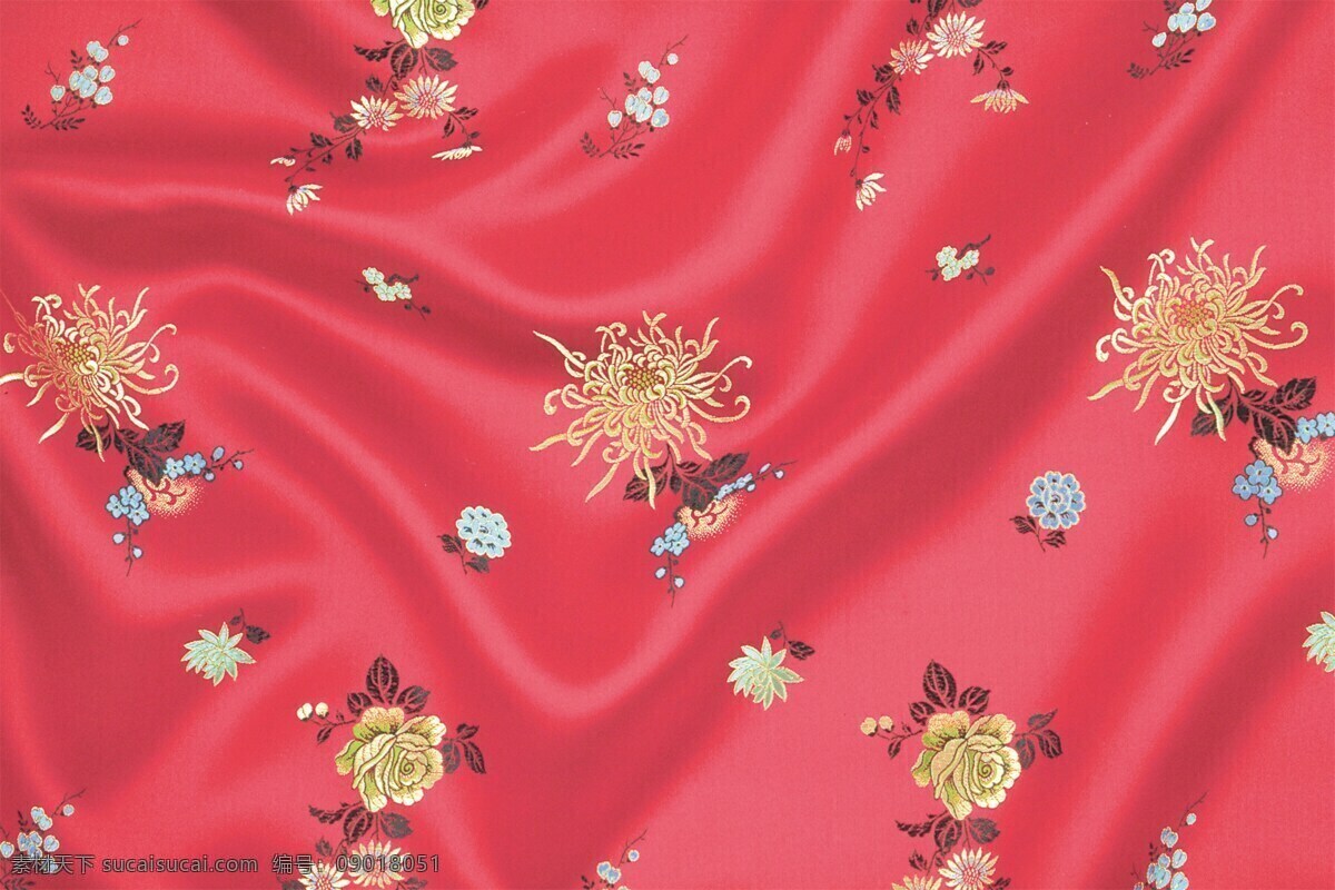 红色 喜庆 刺绣 褶皱 布料 背景 填充 丝绸 婚庆 背景素材 填充背景