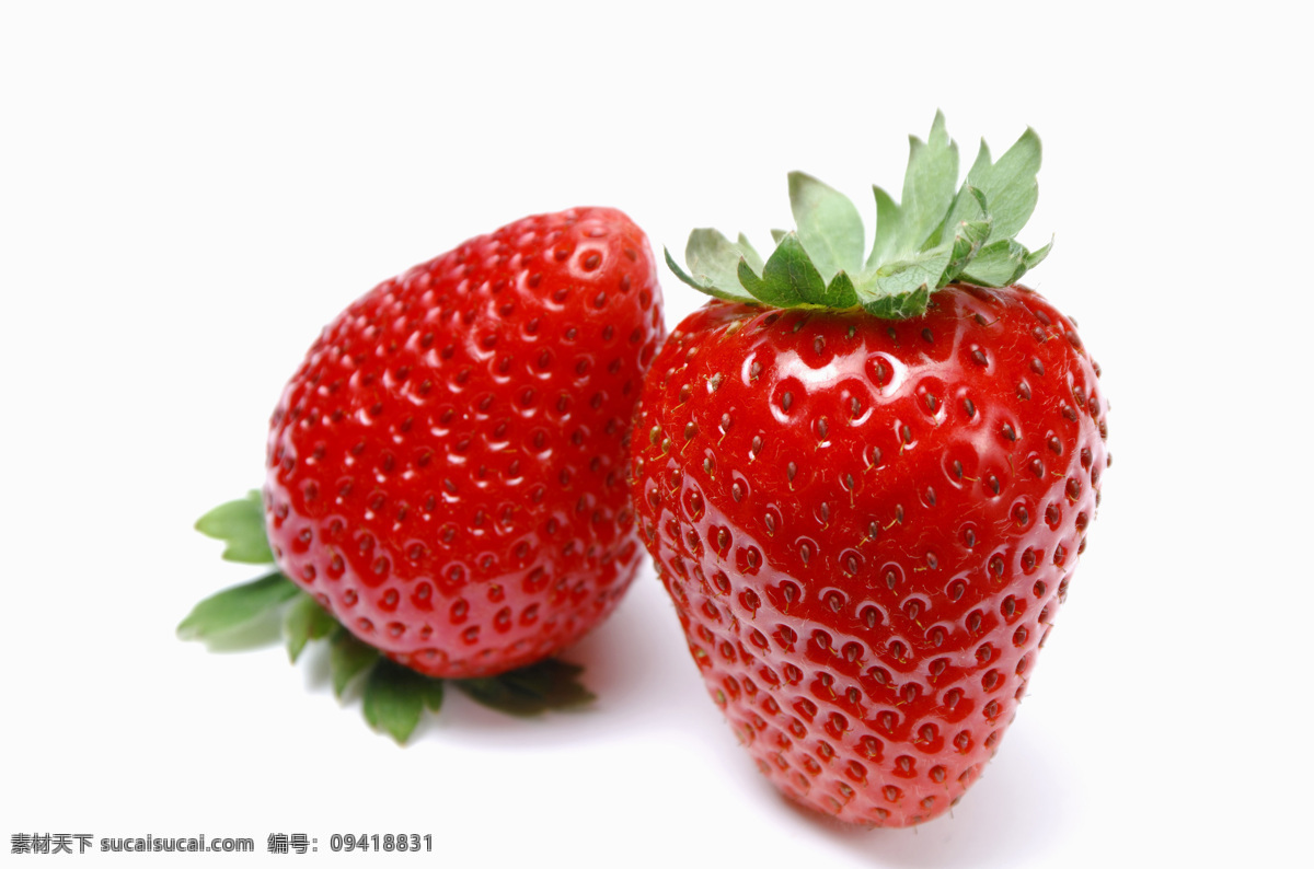 水果免费下载 草莓 单色背景 高清 红色 水果 诱人 两个 风景 生活 旅游餐饮