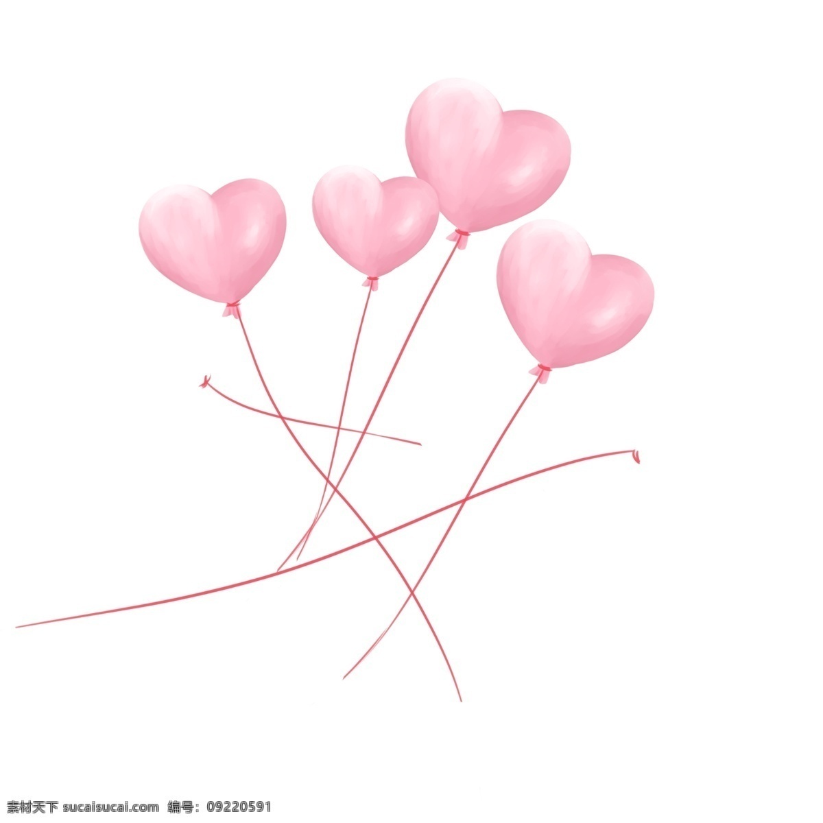 清新 粉白色 气球 装饰 元素 装饰元素 手绘 粉色 白色 浪漫 少女心 简约