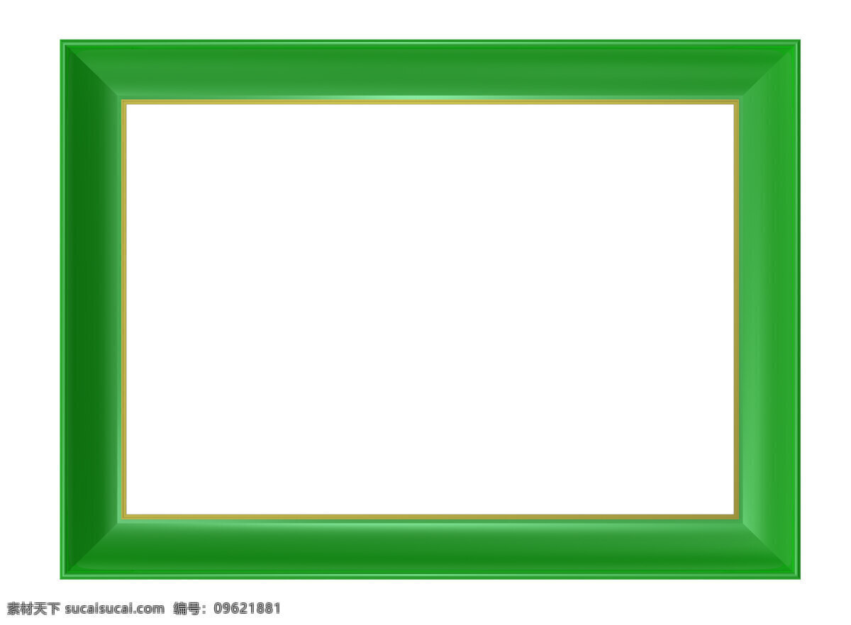 浅绿色的框架 孤立 白色 背景