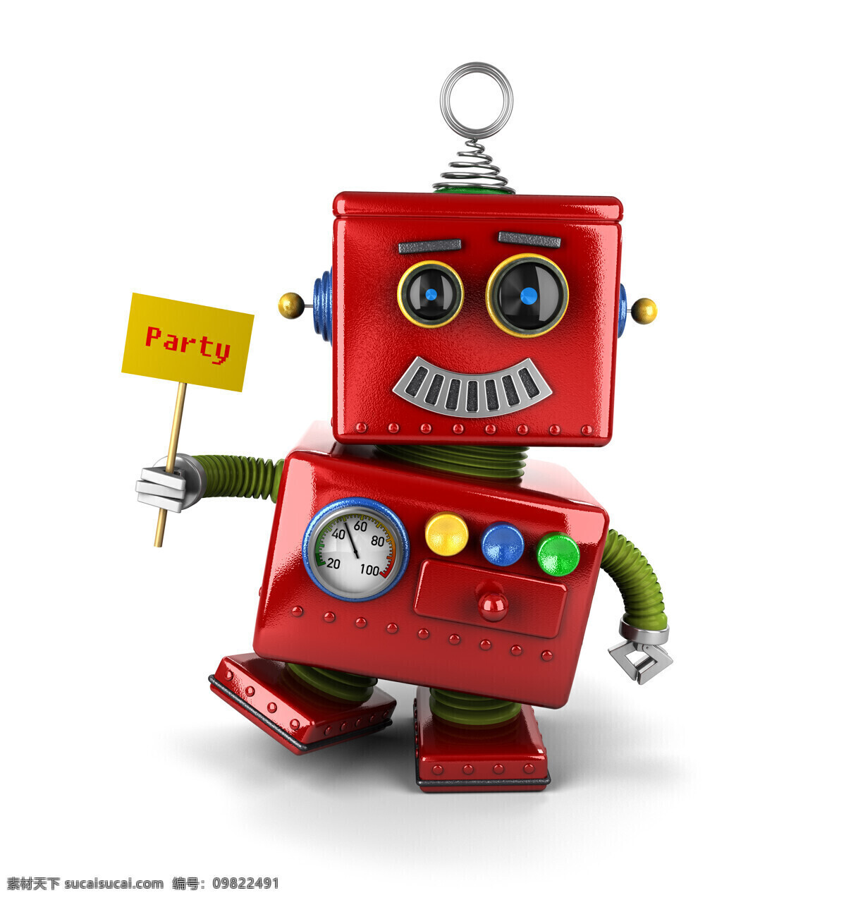 提示牌 机器人 红色 牌子 现代科技 其他类别 生活百科 白色