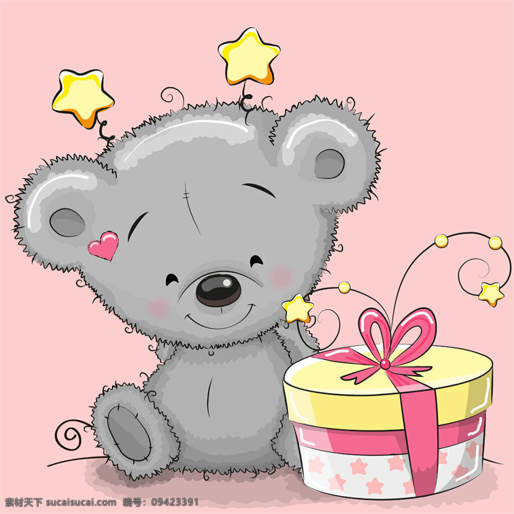 小熊 矢量 生日小熊 蛋糕 生日蛋糕 星星 卡通 小 熊