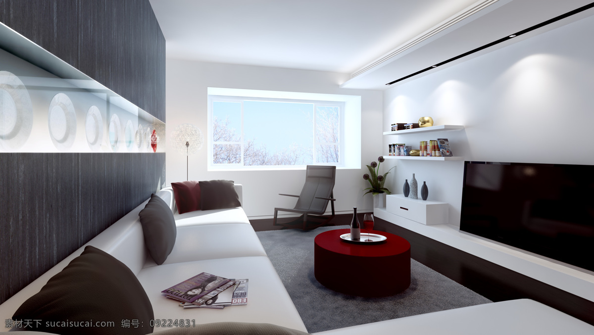 白色 窗户 红酒 环境设计 客厅 沙发 室内设计 客厅设计素材 客厅模板下载 室内素材 简洁高档 家居装饰素材