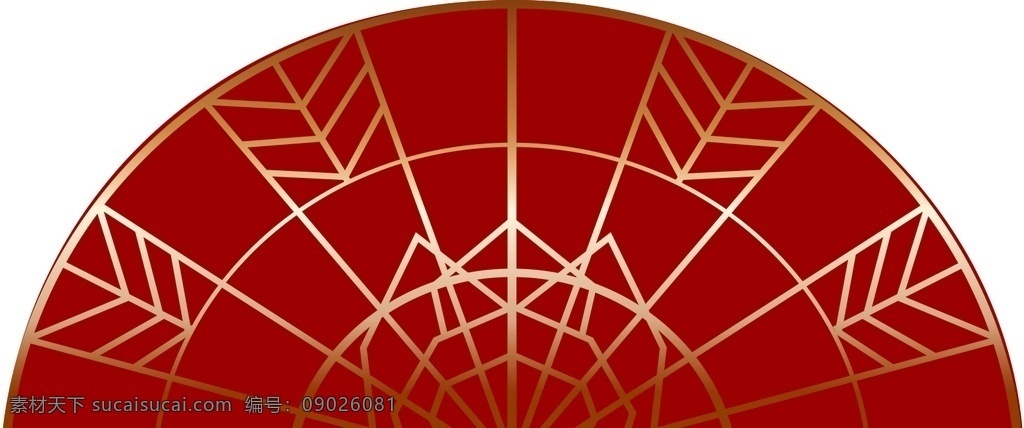 红色扇子 中式 婚庆 风格 艺术