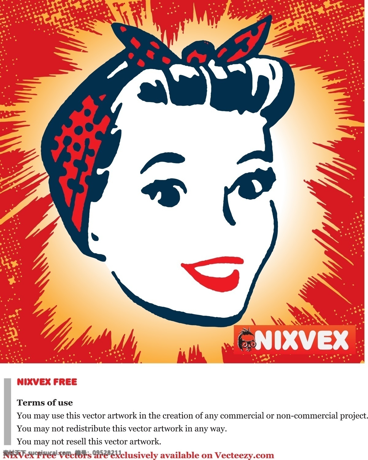 nixvex 复古 工作 女孩 爆炸 矢量图 其他矢量图