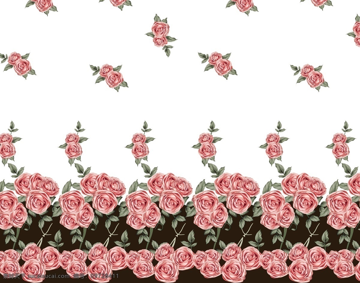 手绘 定位 花 大牌 印花 新款 潮流 2020 流行 爆款 数码 定位花 段位 手绘花 玫瑰 粉色 月季 复古花