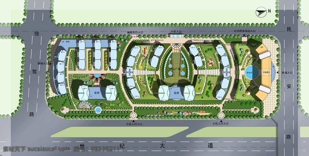 世纪 大道 总 平面 世纪大道平面 平面效果图 建筑规划 彩色平面图 彩平 规划平面图 平面填色 建筑平面 小区规划 规划设计 后期填色 平面植物 总平面图 小区平面图 小区平面方案 园林设计 房产规划 城市规划 平面素材 平面参考 环境设计 效果图 平面图 景观设计