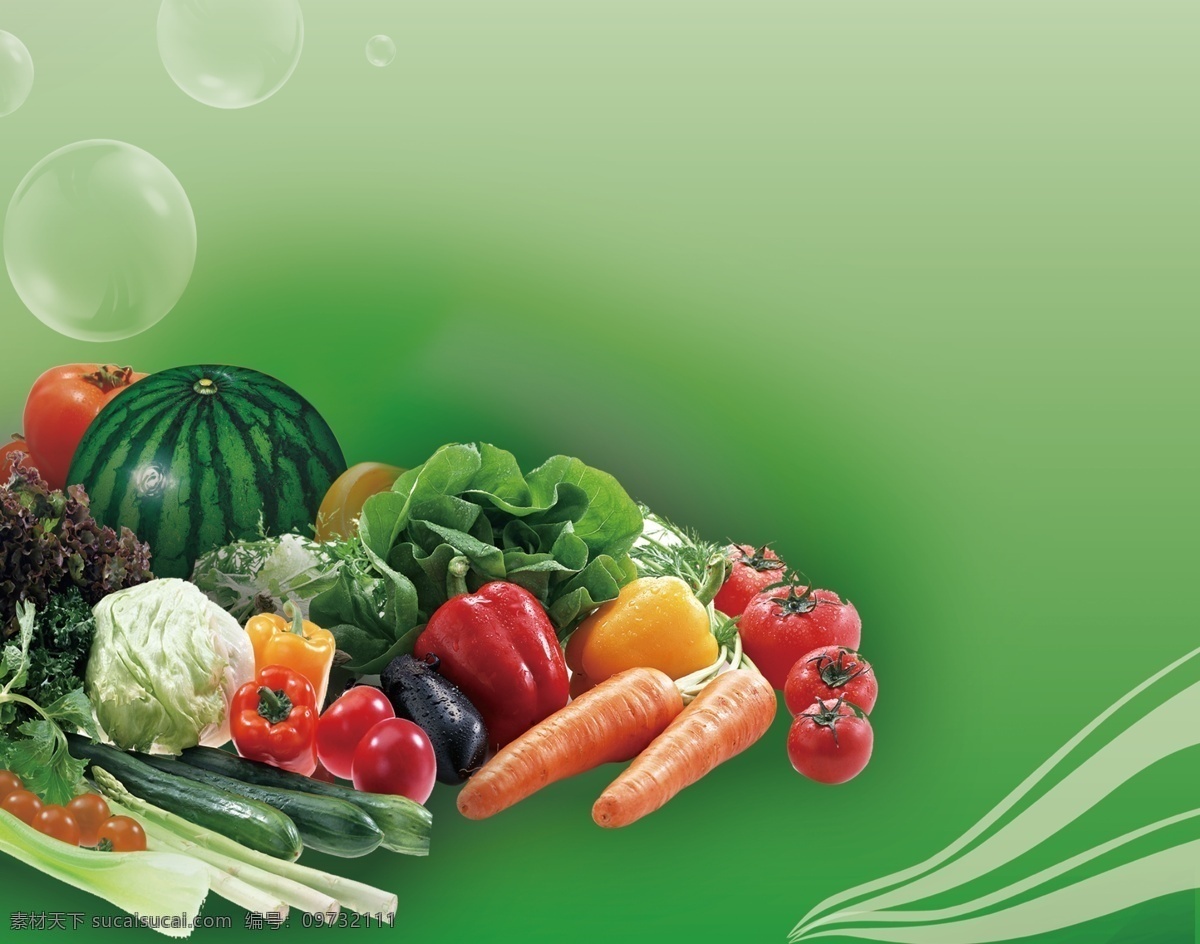 蔬菜水果 psd源文件 包菜 红萝卜 黄瓜 辣椒 蔬菜水果海报 西瓜 西红柿 其他海报设计