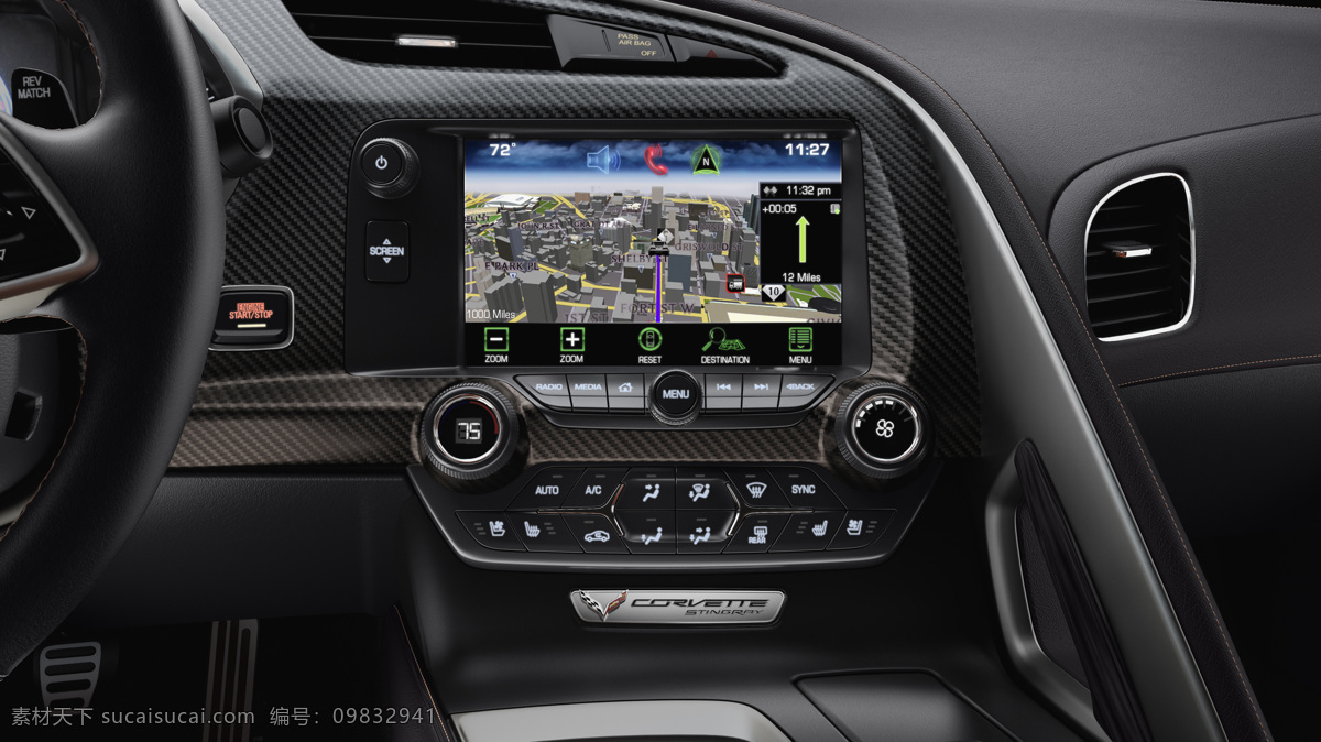 gps 导航 豪车 交通工具 轿车 汽车 世界名车 雪佛兰 2014chevroletcorvettec7stingray 超级跑车 豪华车 轿跑车 特写 现代科技 节日素材