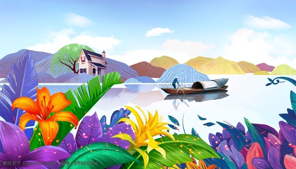 房地产 唯美 风景 插画 别墅地产 唯美地产 唯美插画 唯美背景 唯美风景 地产会议背景 地产插画 地产背景 房地产背景 手绘地产 风景插画 高端地产 唯美风景插画 文化艺术 绘画书法