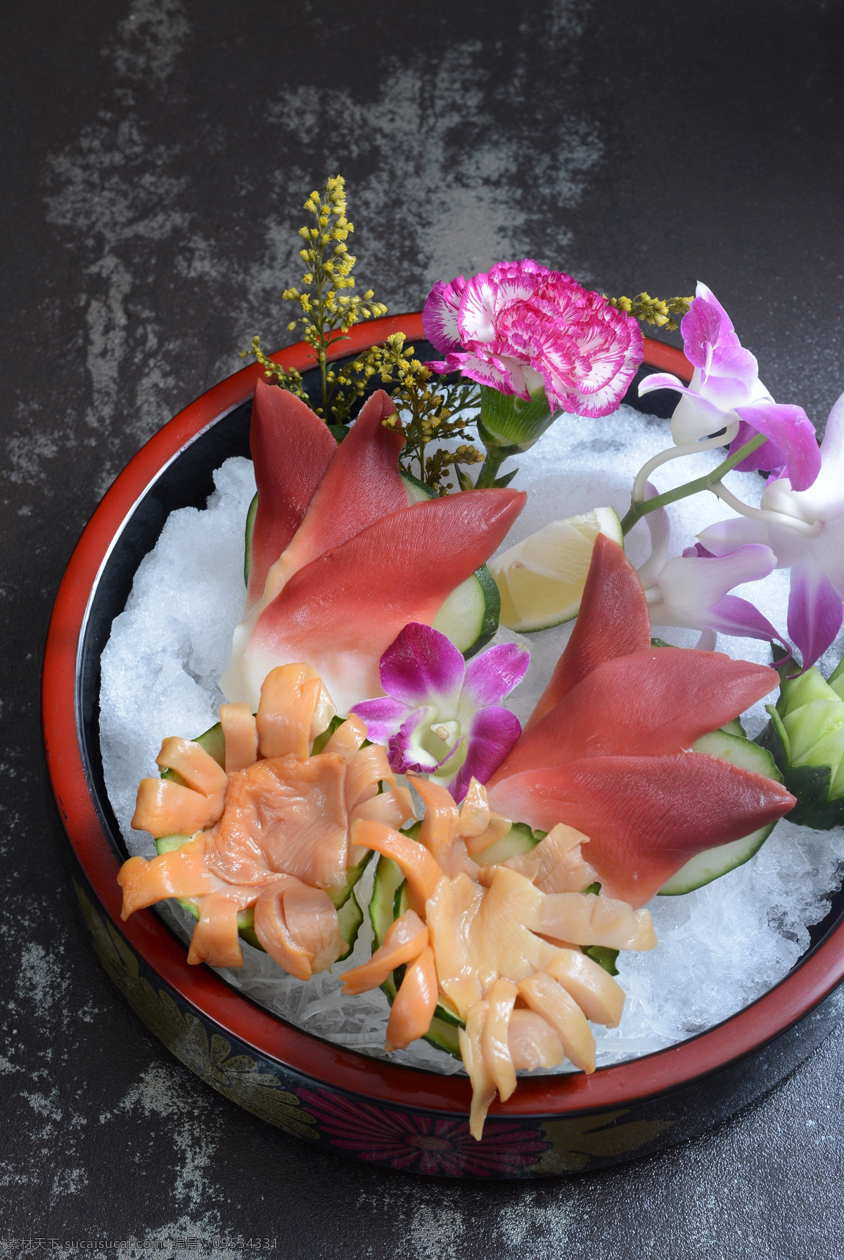 双色拼盘 刺身 赤贝 北极贝 日本料理 日式美食 餐饮美食