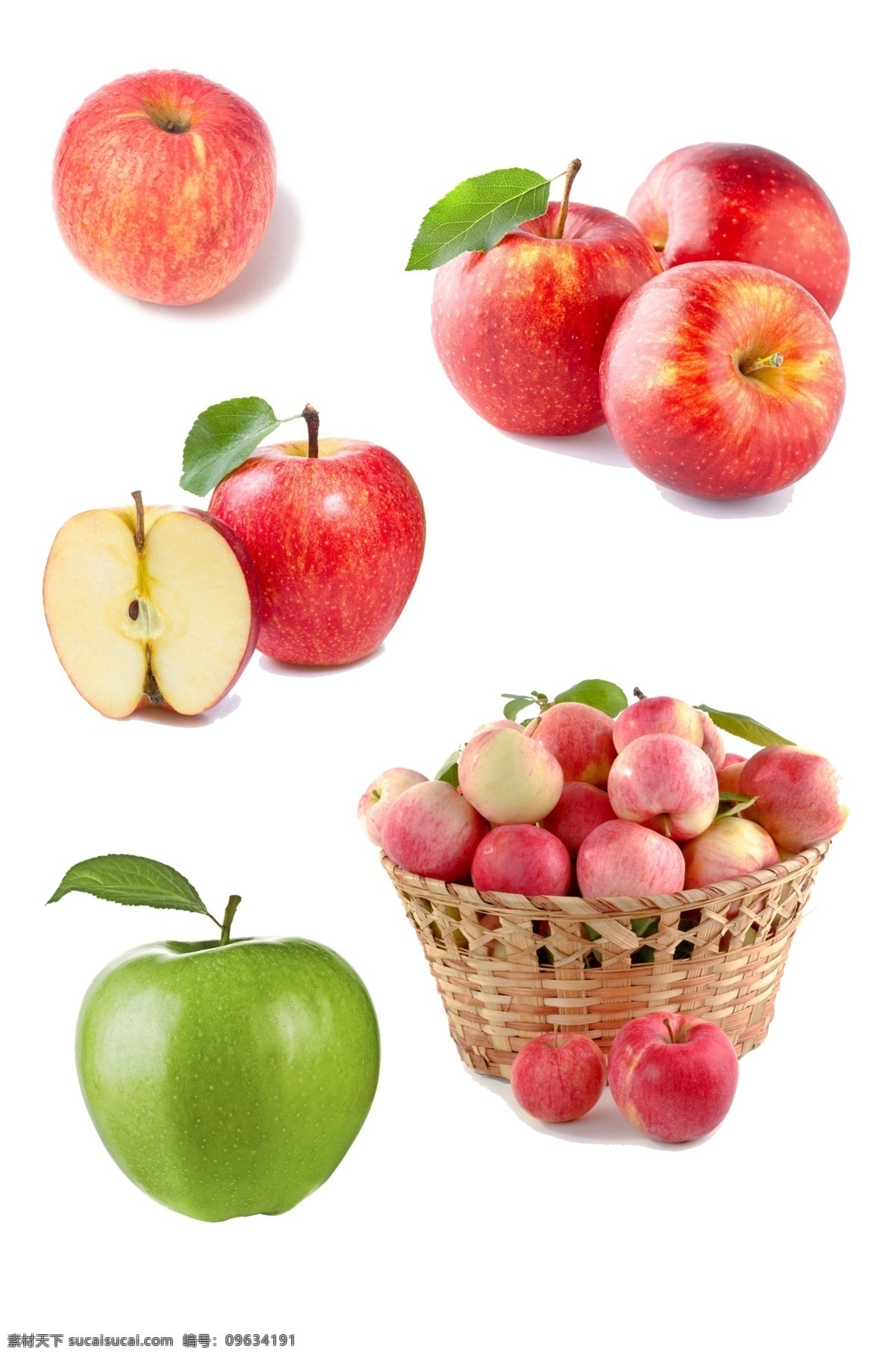 苹果合集图片 苹果 青苹果 红苹果 健康 一筐苹果 新鲜水果 分层