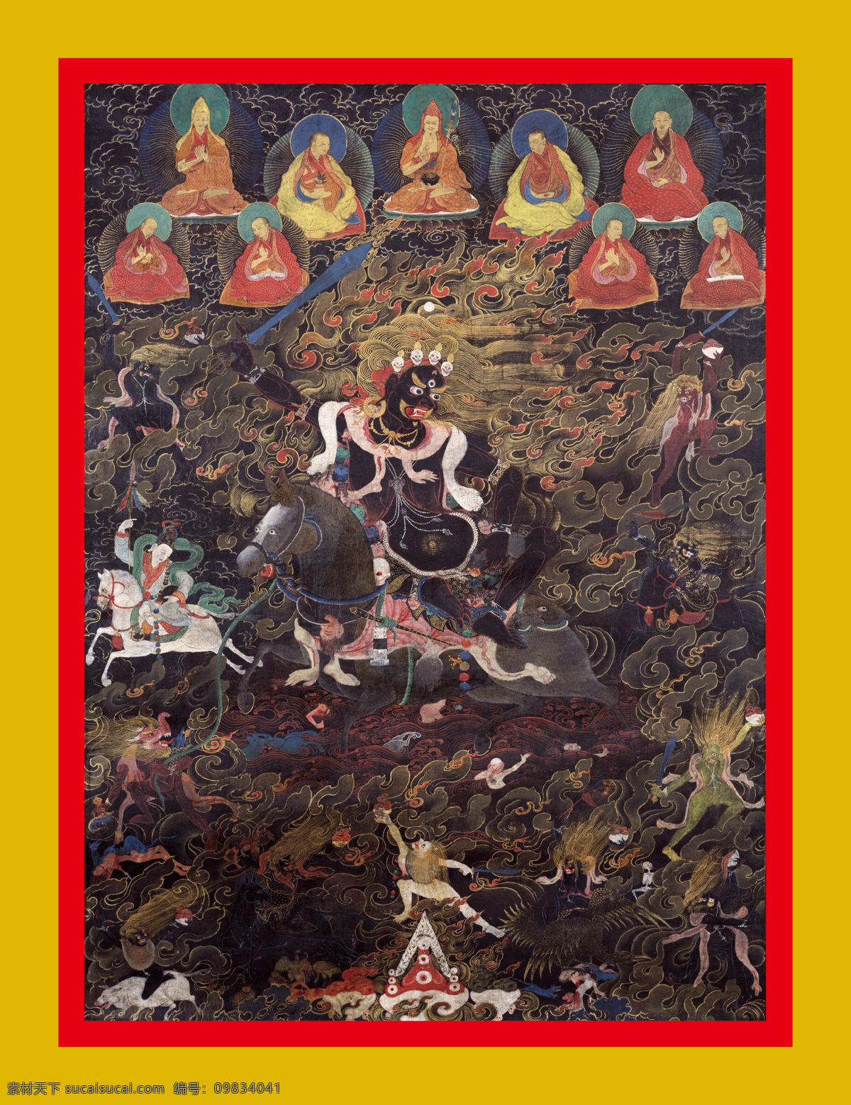 佛 佛教 工艺 花纹 绘画 绘画书法 民族 菩萨 吉祥天母 唐卡 宗教 宗教信仰 西藏 艺术 文化艺术