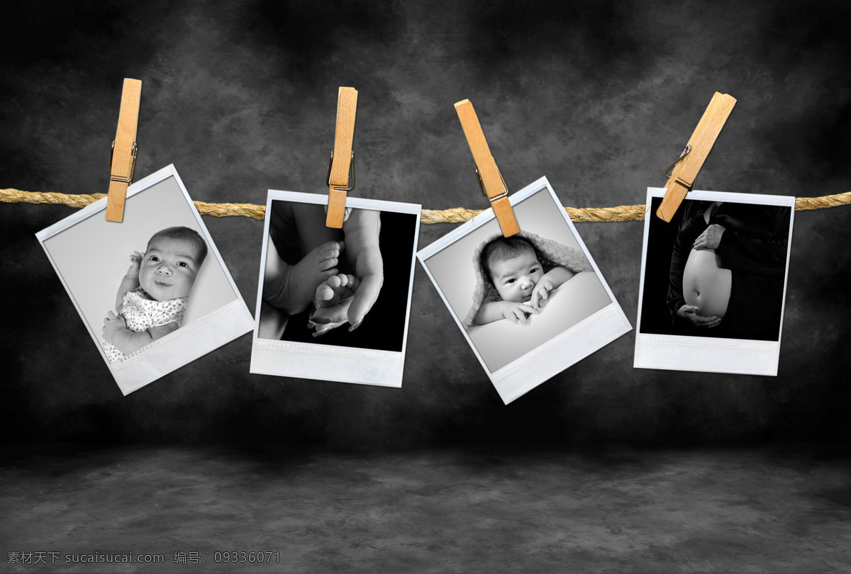 宝丽莱照片 木夹子 宝丽莱 照片 怀孕 母亲 儿童 宝宝 墙壁 实用图片 精美图片 印刷适用 高清图片 创意图片 文化艺术 摄影图库